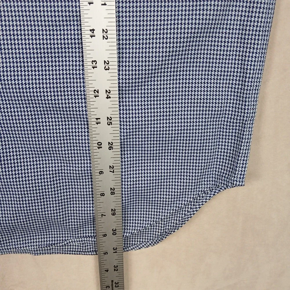 Banana Republic Large Mens Shirt Office Dress Houndstooth Heavy‎ 25x30 DEFECT
